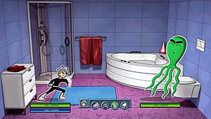 Amity Park parody uncensored shower fun with bathing scenes