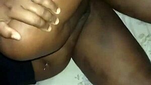 Fucking the ebony slut's ass with big black cock