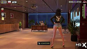 Girl Teasingly Reveals Breasts In Red Suit