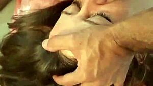 french amateur slut in tight satin dress and pink panties gives blowjob with rimming before intense doggystyle.