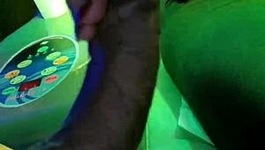 Milf Slut Tanned in Solarium Without Bra Gets Fucked Hard