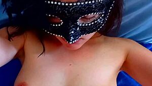 girl asks, 'suck for music lessons?' while licking her hairless pussy