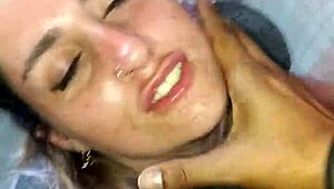 Blonde Girlfriend Deepthroats Cock All Day Long