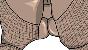 Drawing a black big booty in doggy style position