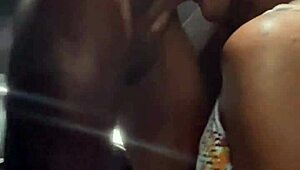 Road trip turns into intense cock worship with that ebony guy and his monster black cock