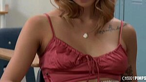 Kimora Quin catches teacher jerking and bangs to stay quiet.