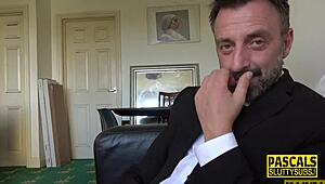 Feeling submissive as she throats and rides passionately