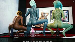 Lesbian assfuck orgy unfolds in wild 3D hentai tales