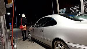Car Wash Adventure in Public Outdoor Setting