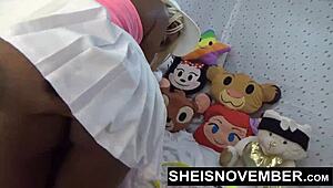 MsNovember lifts her skirt for POV roughfucking to pay the debt