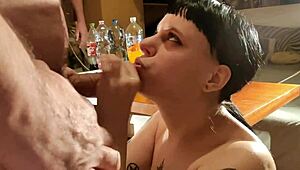 quick cumshot for talented cocksucker bukkake bitch with dirty talk