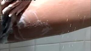 Teen Brunette Groped While Bathing in Steamy Shower Scene