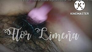 Peruvian girl plays alone with dildo at work