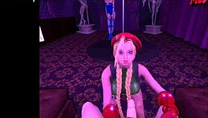 Cammy white rides cock in virtual reality game cosplay with crazy reality fight costumes bunny