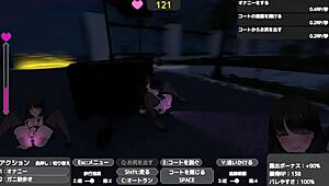 Serika exposes herself in naked coat outdoors