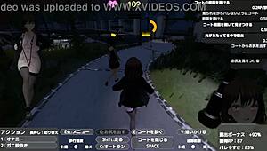 Serika exposes herself in naked coat outdoors