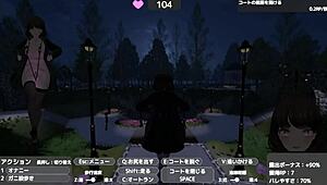 Serika exposes herself in naked coat outdoors