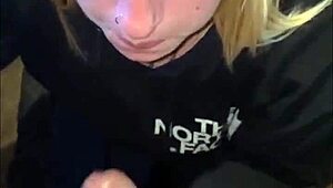 She swallows every drop with bold deepthroat action