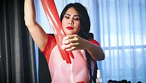 Latex Glove Fetish Play with Dominafire