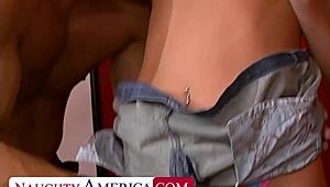 Hell yeah! Sexy blonde Riley Rey rides big cock in tight pussy for test makeup