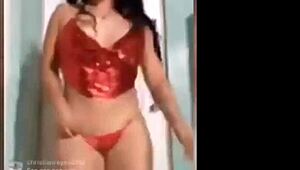 Mi prima perreando en hilo rojo, ataque en vivo with big ass.