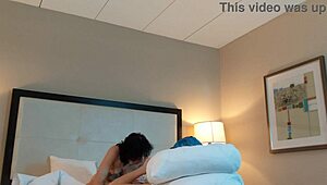 Man, this 20-year-old babe deepthroats a huge cock like crazy!