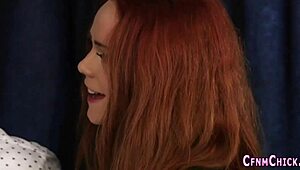 British babes casually give blowjobs in a group humiliation setting.