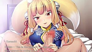 Juego de tiempo de eyaculación con chica zorro en todas las escenas de sexo hentai