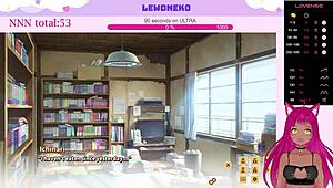 Vtuber Lewdneko moans while masturbating in love cubed.