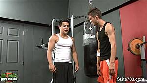 Seductive gay jocks fucking in the gym, can you handle it?