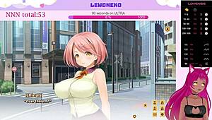Vtuber Lewdneko moans while masturbating in love cubed.