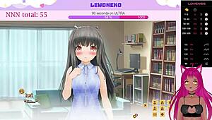 Vtuber Lewdneko moans while masturbating in love cubed.