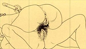 Vintage erotic illustration showcases classic anime style art