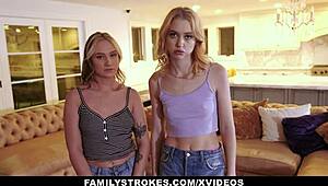 cute stepsis chloe cherry and gwen vicious get drilled by their horny stepbro… wow!