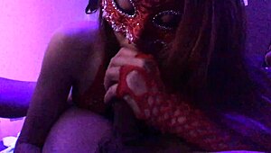 Watch Me Give Long BJ in Slutty Red Outfit, Pussy Throbbing?