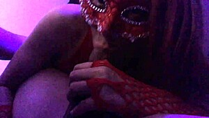 Watch Me Give Long BJ in Slutty Red Outfit, Pussy Throbbing?