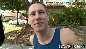 Two fellows engage in homosexual encounters.