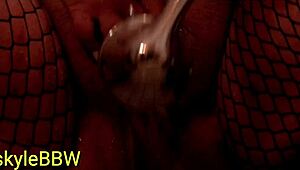 Itskyliebbw enjoys bbw shower play in fishnets and stockings.