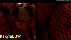 Itskyliebbw enjoys bbw shower play in fishnets and stockings.