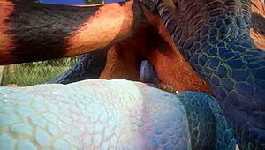 uh, tiger got lizard cumming over n over in wild action