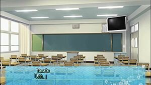 in the hentai majikoi s kokoro h6, a teen 18+ gives a blowjob in a public outdoor scene leading to cumshot