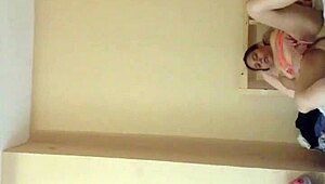 Ginger Paris Dirty Masturbation In Neon Orange Lingerie