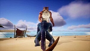 uh, tiger got lizard cumming over n over in wild action