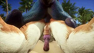 uh, tiger got lizard cumming over n over in wild action