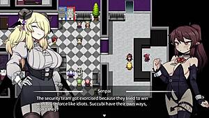 Corporate succubus fingering in game part 2