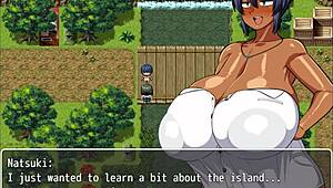 Tanned girl natsuki hentai game ep 2 pervy carpenter massages massive boobs