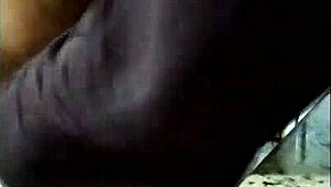 eating the young guy's pussy while forcing her and holding her arms like a little slut enjoys