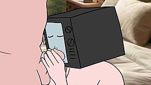 tv woman sucks cameraman cock while he sucks her pussy in the toilet