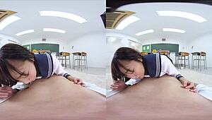 classroom confession where a student offers to do anything for her senior, leading to naughty commands