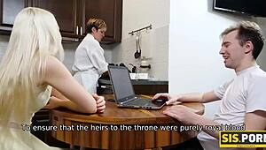 slender blonde girl fucks stepbro for the first time, but not the last